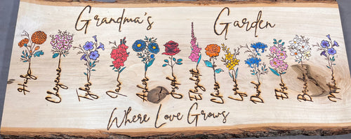 Custom Hand-Burned Wood Birth Flower